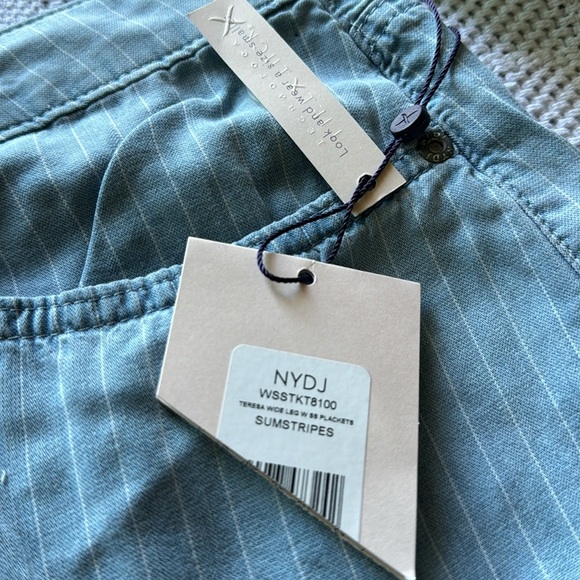 NYDJ NWT Teresa Wide Leg Summer Stripe Placket Pants - Picture 7 of 12